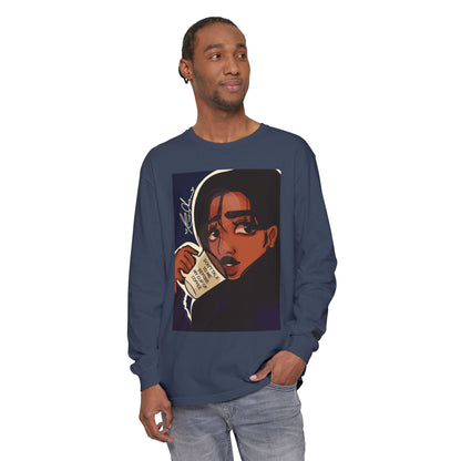 Unisex Garment-dyed Long Sleeve T-Shirt (Coffee)