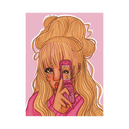 Vertical Matte Poster - Pink 90’s Girl