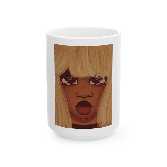 Ceramic Mug, (11oz, 15oz) - Heart Eyes