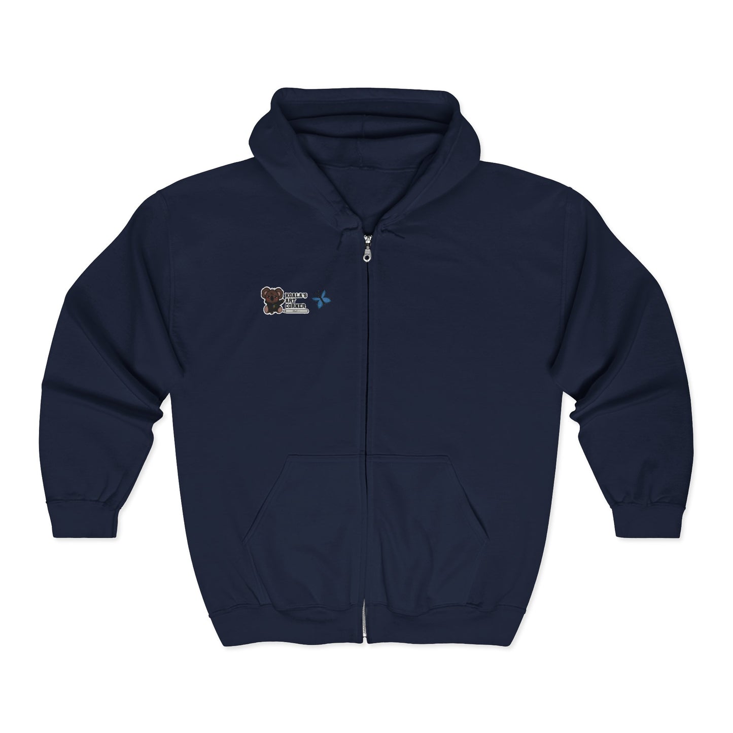 Unisex Zip Up Sweatshirt - Blue Butterfly