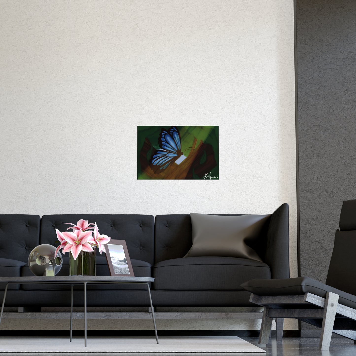 Horizontal Matte Poster - Blue Butterfly