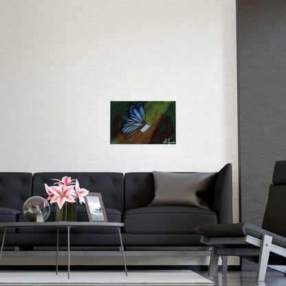 Horizontal Matte Poster - Blue Butterfly