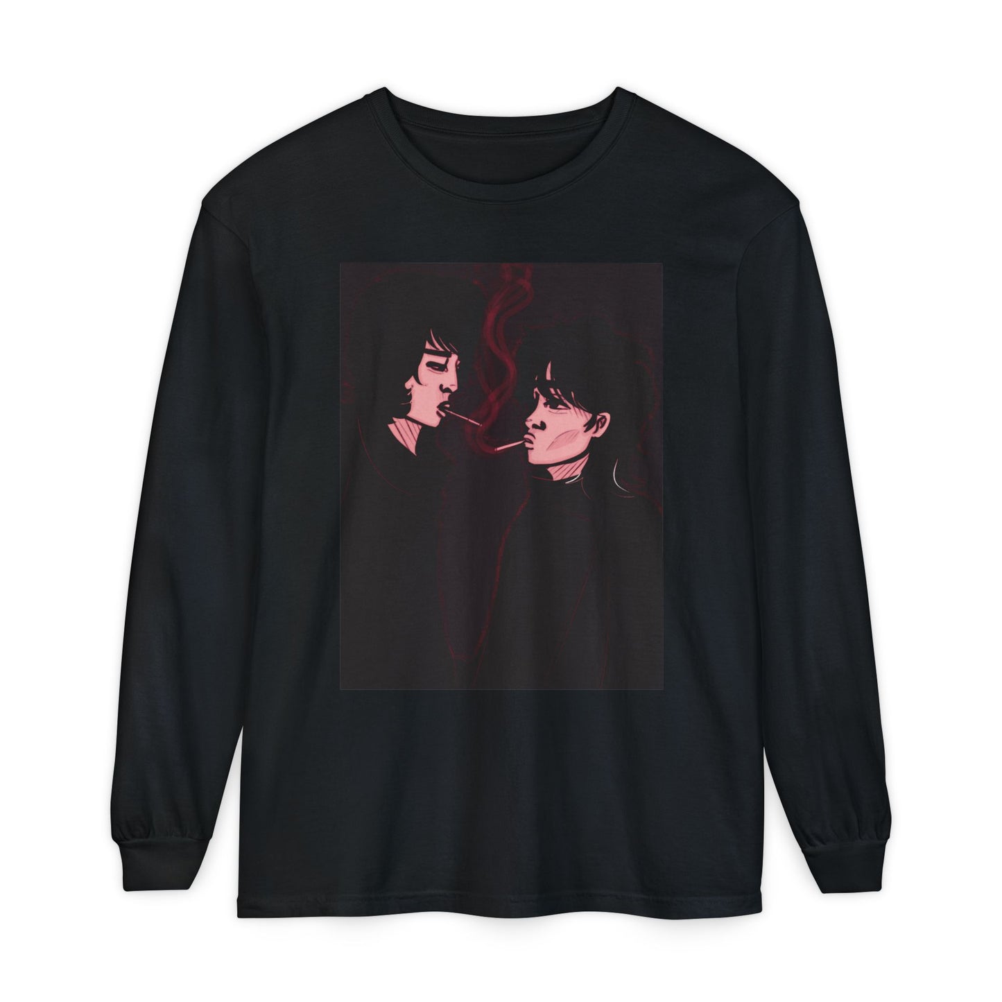 Unisex Garment-dyed Long Sleeve T-Shirt (Dark Times)