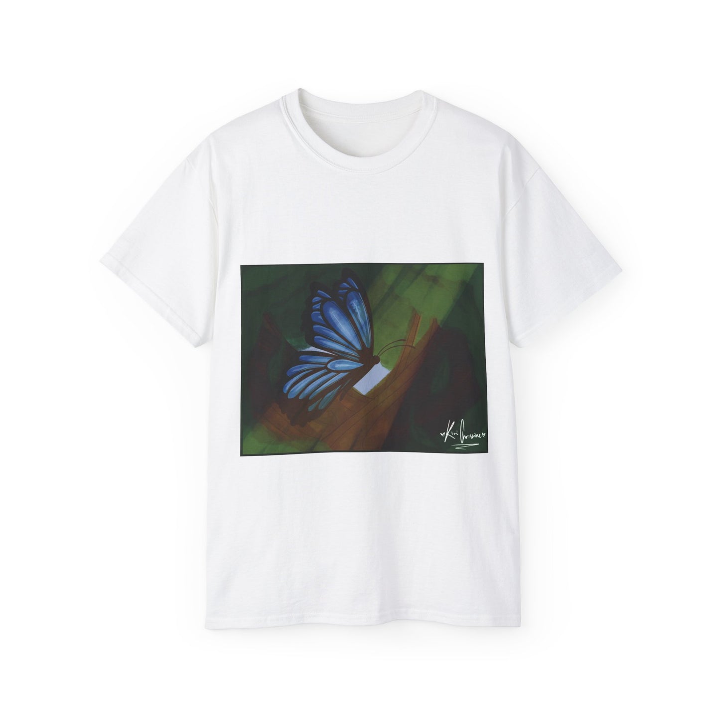 Unisex Ultra Cotton Tee (Blue Butterfly)