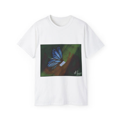 Unisex Ultra Cotton Tee (Blue Butterfly)
