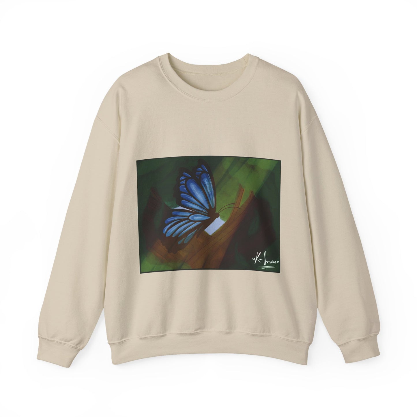 Unisex Heavy Blend™ Crewneck Sweatshirt (Blue Butterfly)