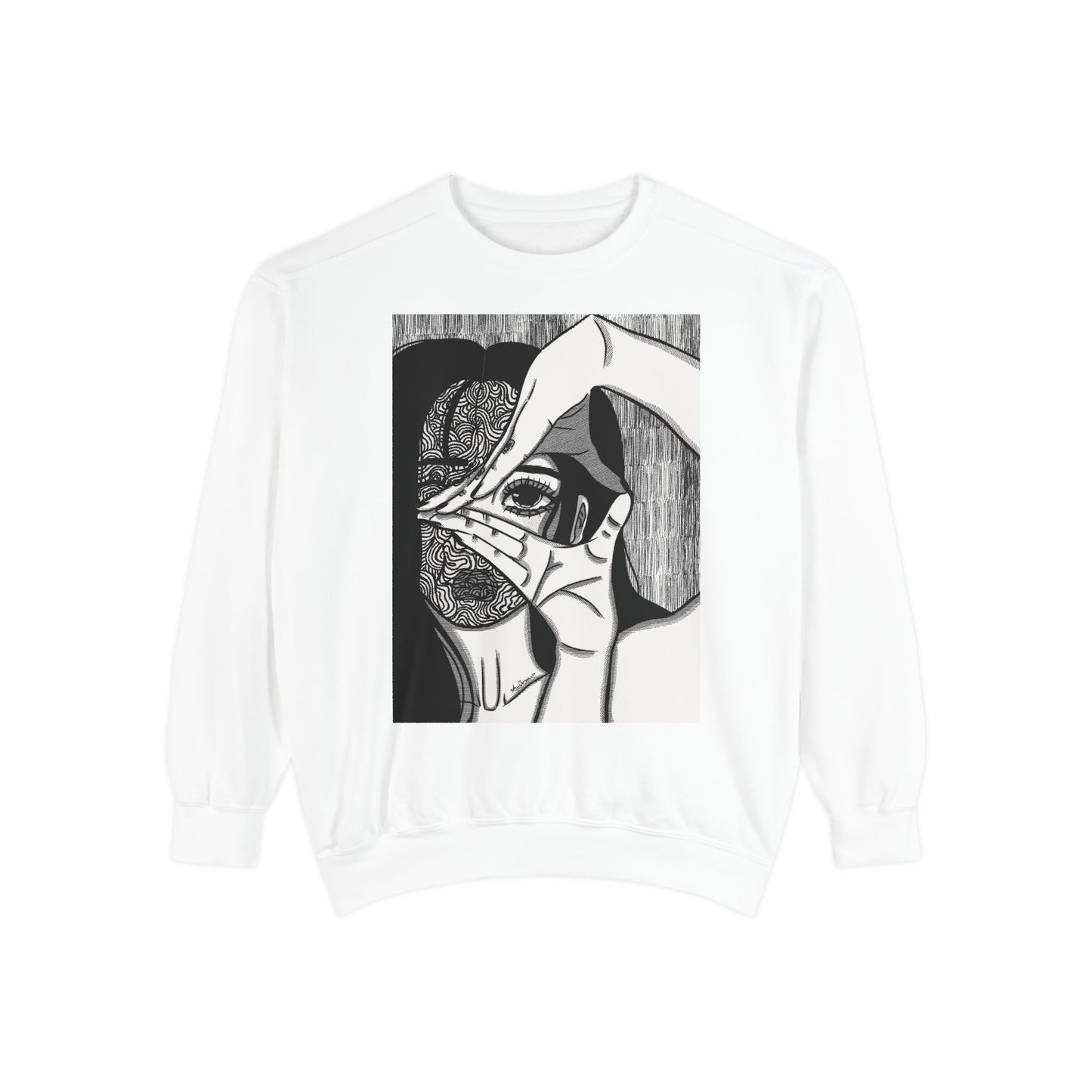 Unisex Garment-Dyed Sweatshirt (Illusions)