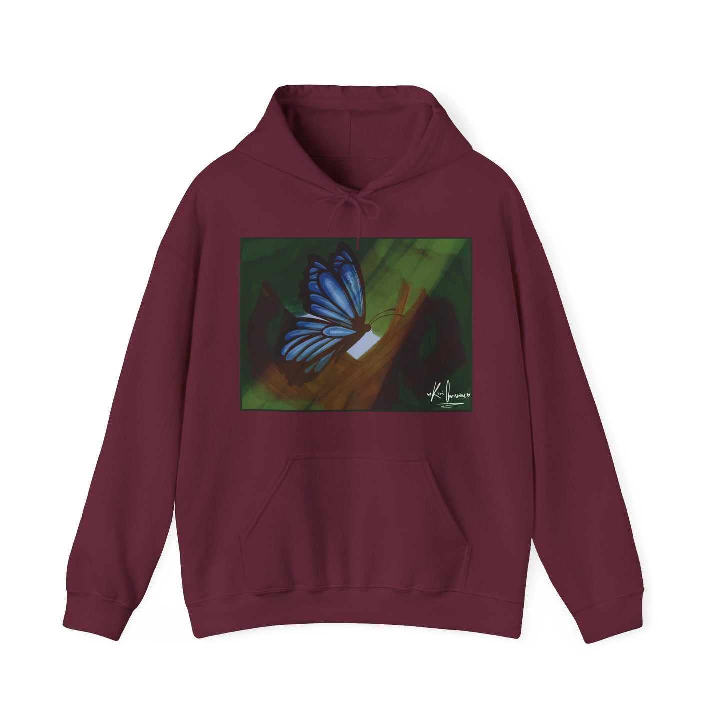 Unisex Heavy Blend™ Hooded Sweatshirt (Blue Butterfly V2)