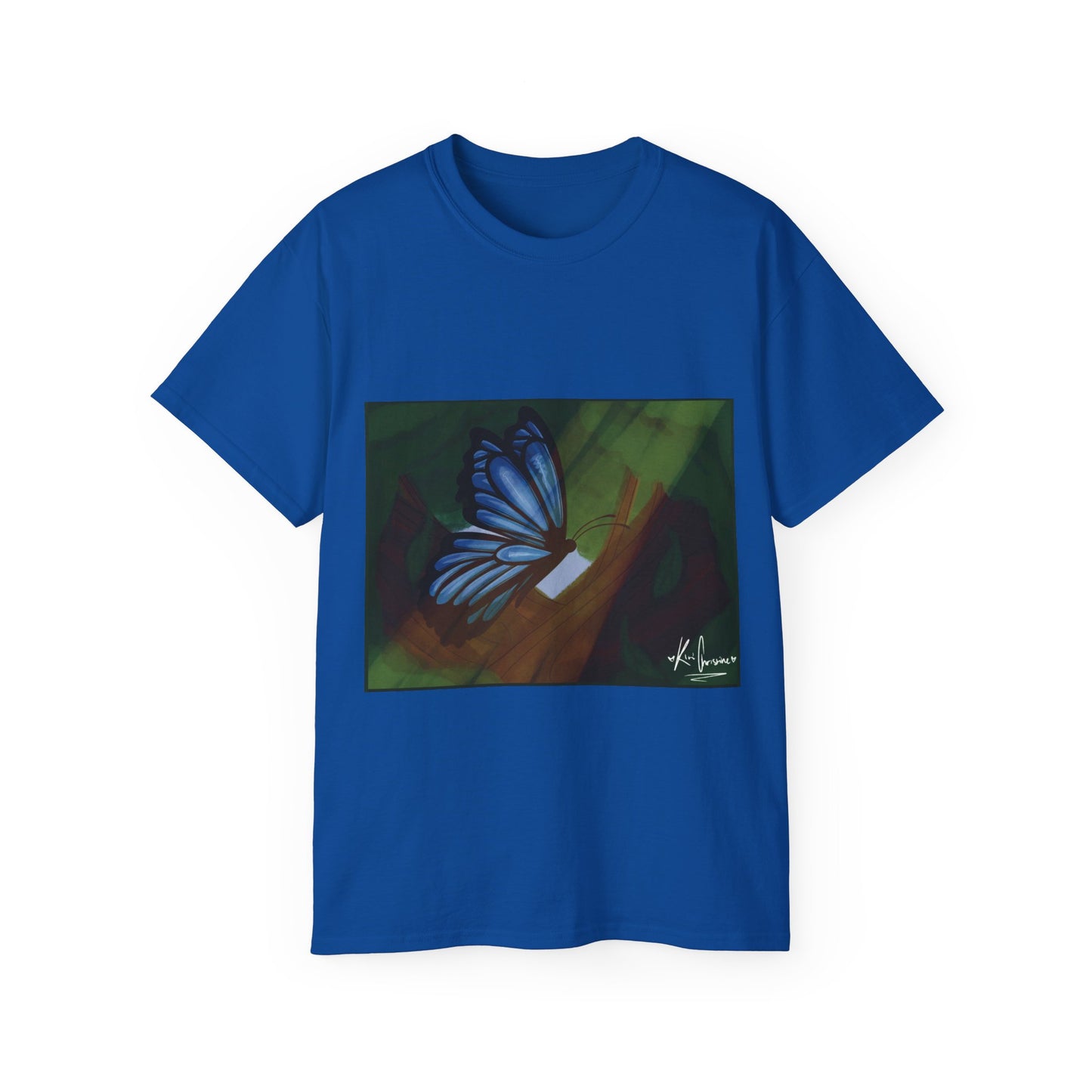 Unisex Ultra Cotton Tee (Blue Butterfly)