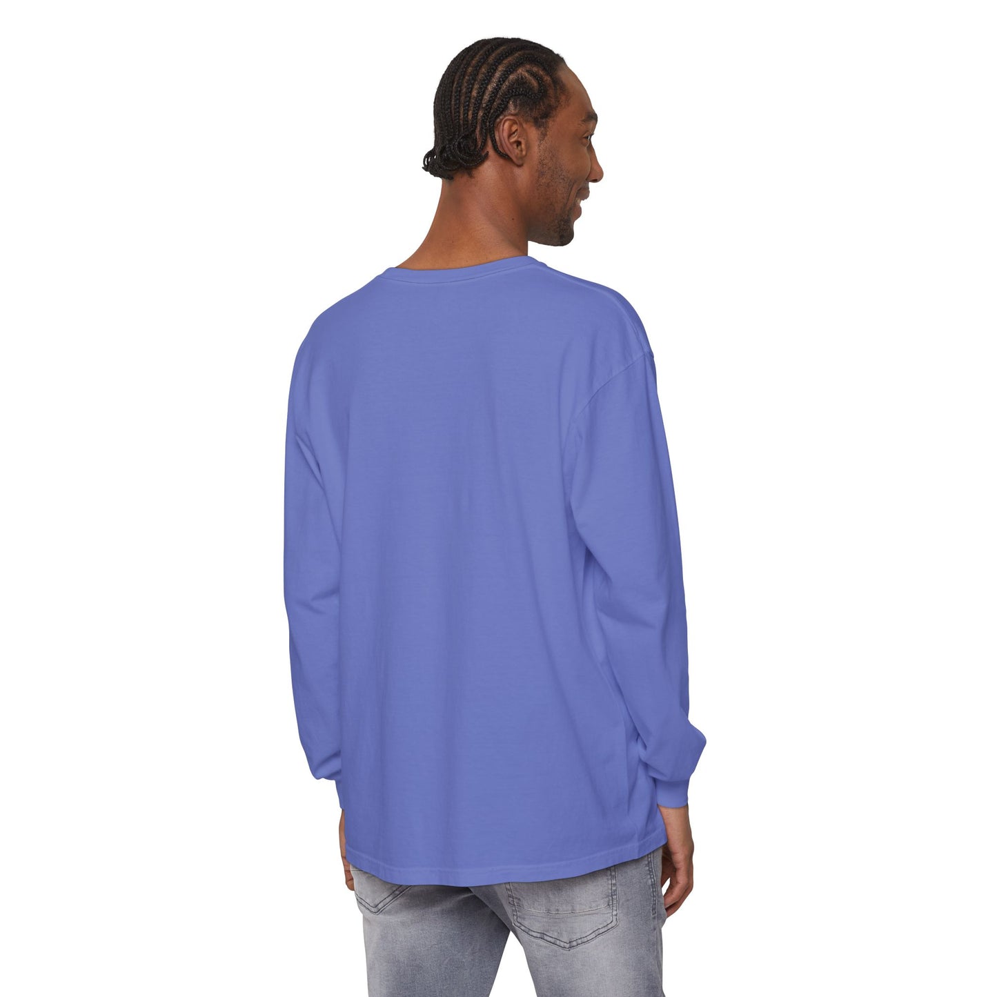 Unisex Garment-dyed Long Sleeve T-Shirt (Coffee)