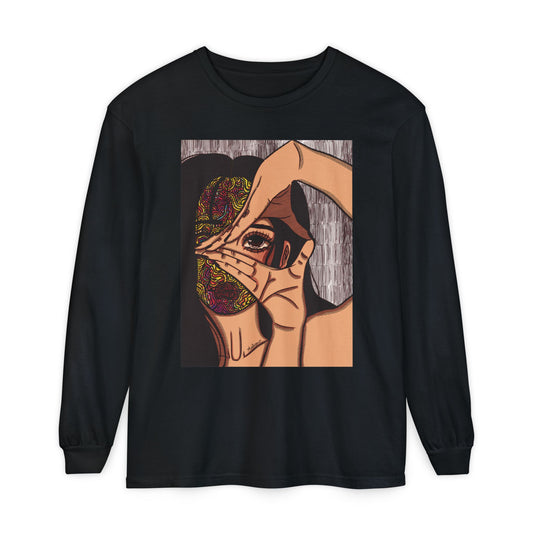 Unisex Garment-dyed Long Sleeve T-Shirt (Illusions [color])