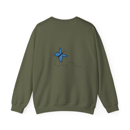 Unisex Heavy Blend™ Crewneck Sweatshirt (Blue Butterfly)