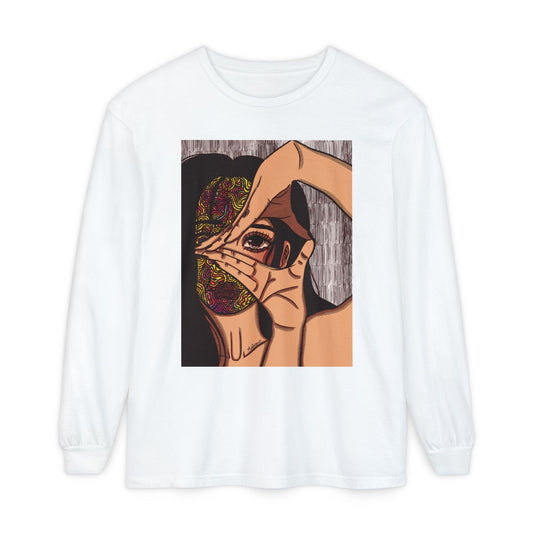 Unisex Garment-dyed Long Sleeve T-Shirt (Illusions [color])