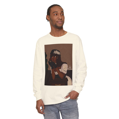 Unisex Garment-dyed Long Sleeve T-Shirt (My Humble Abode)