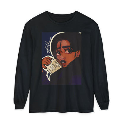 Unisex Garment-dyed Long Sleeve T-Shirt (Coffee)