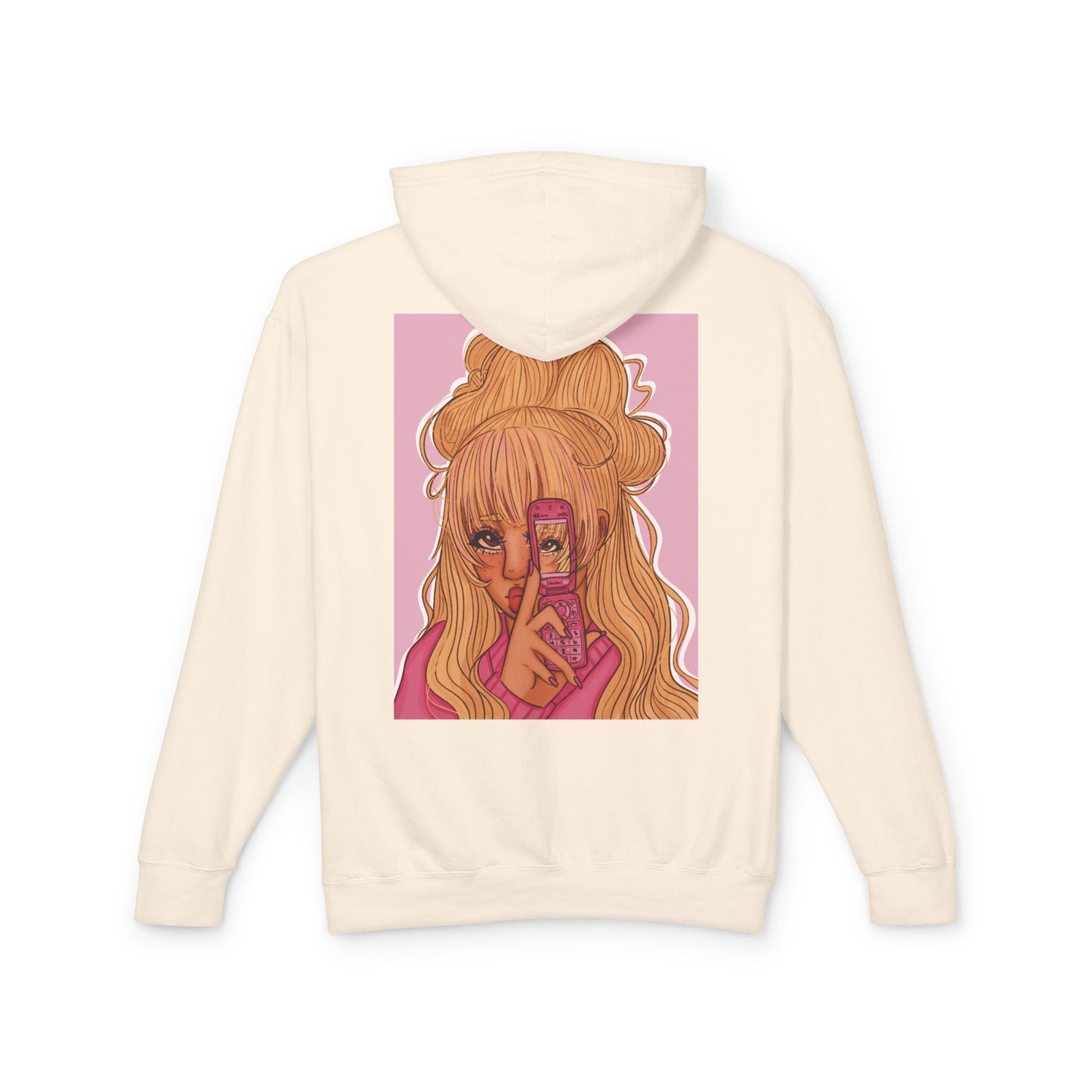 Unisex Lightweight Hooded Sweatshirt (Pink 90’s Girl)