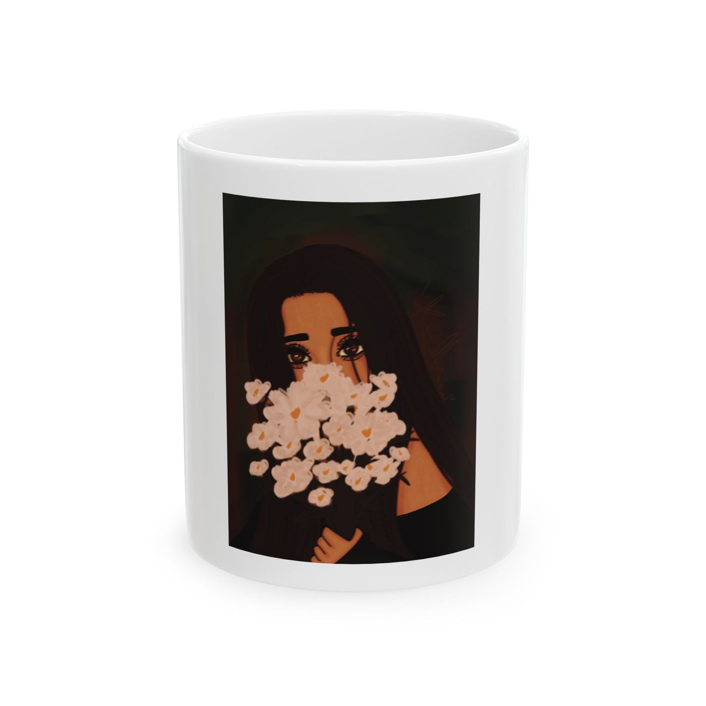 Ceramic Mug, (11oz, 15oz) - Flowers