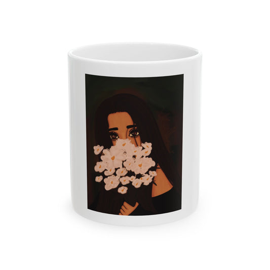 Ceramic Mug, (11oz, 15oz) - Flowers