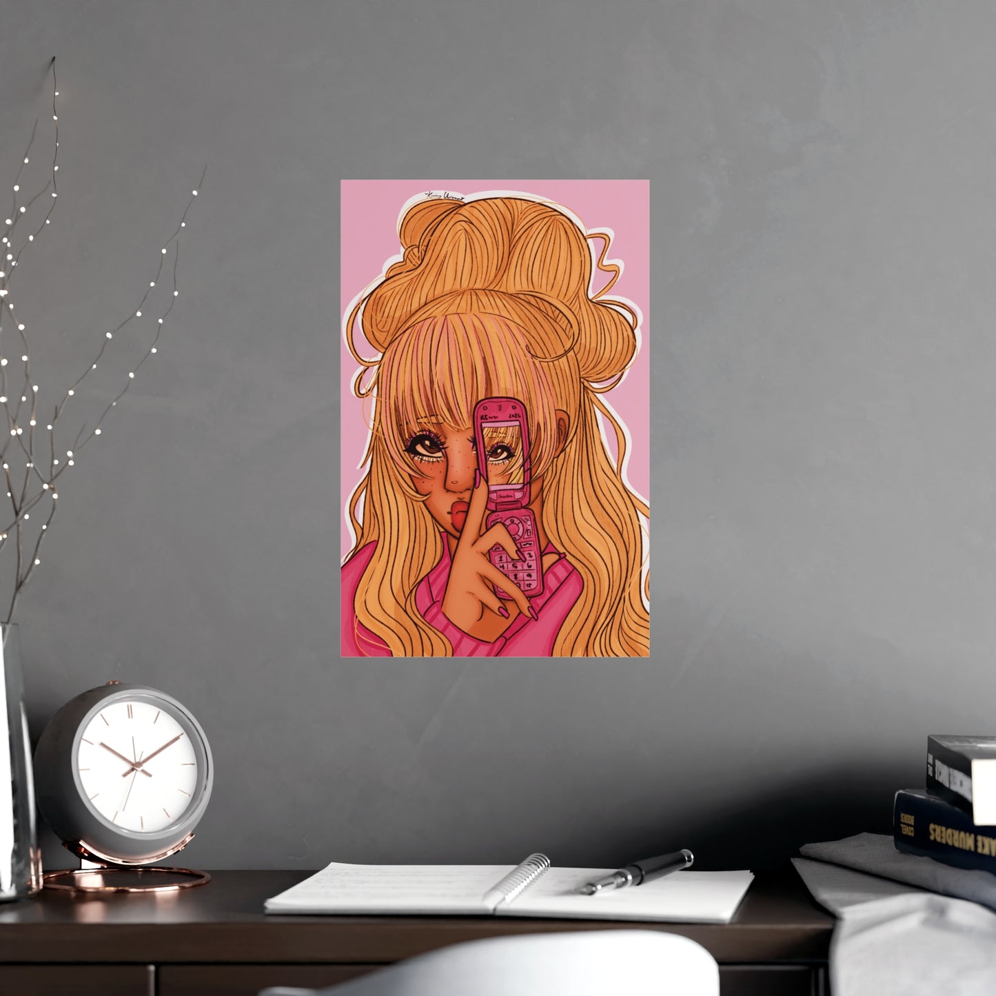 Vertical Matte Poster - Pink 90’s Girl