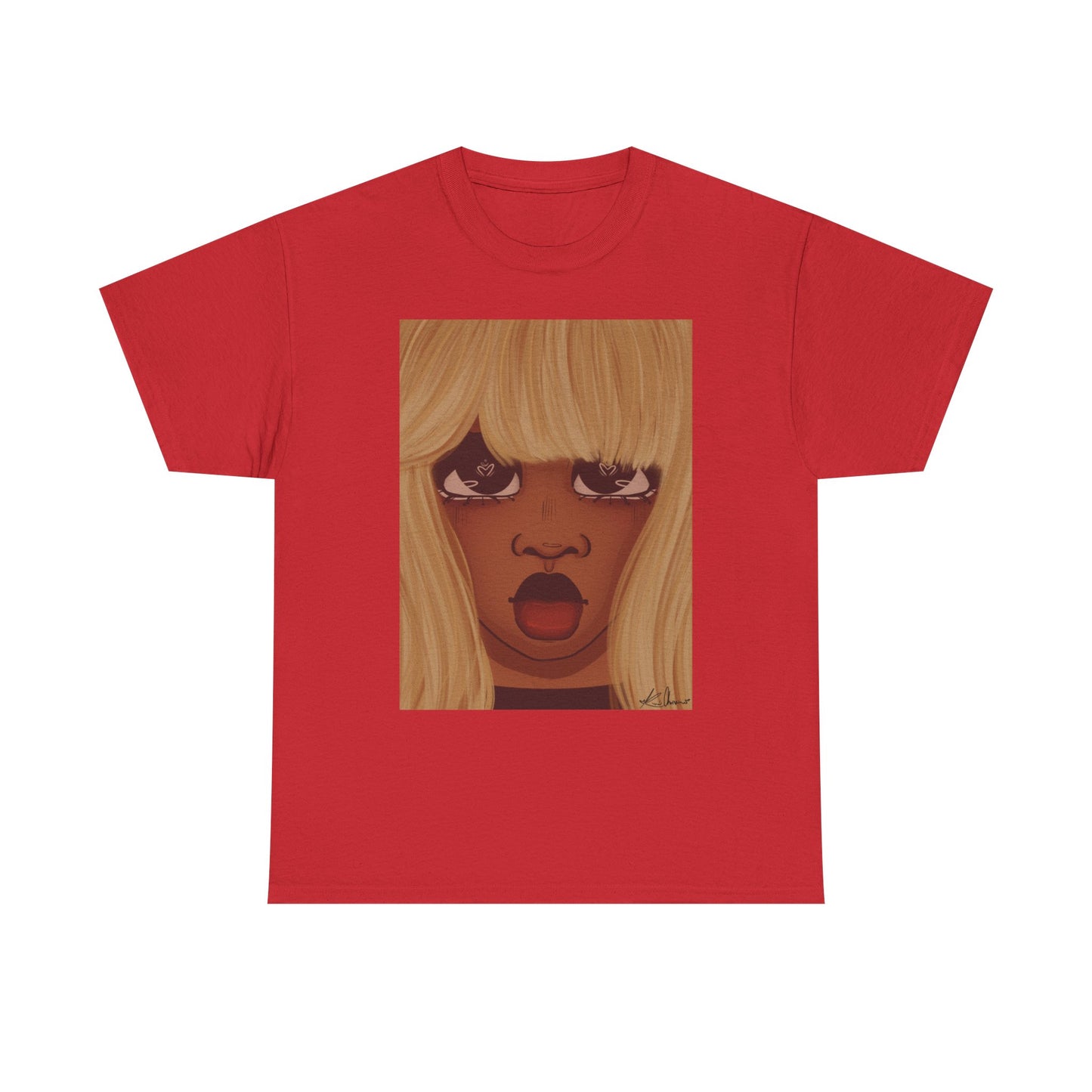 Unisex Heavy Cotton Tee (Heart Eyes)
