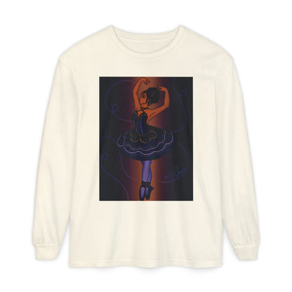 Unisex Garment-dyed Long Sleeve T-Shirt (Ballerina)