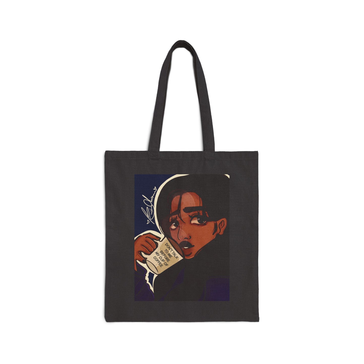 Cotton Canvas Tote Bag (Coffee)