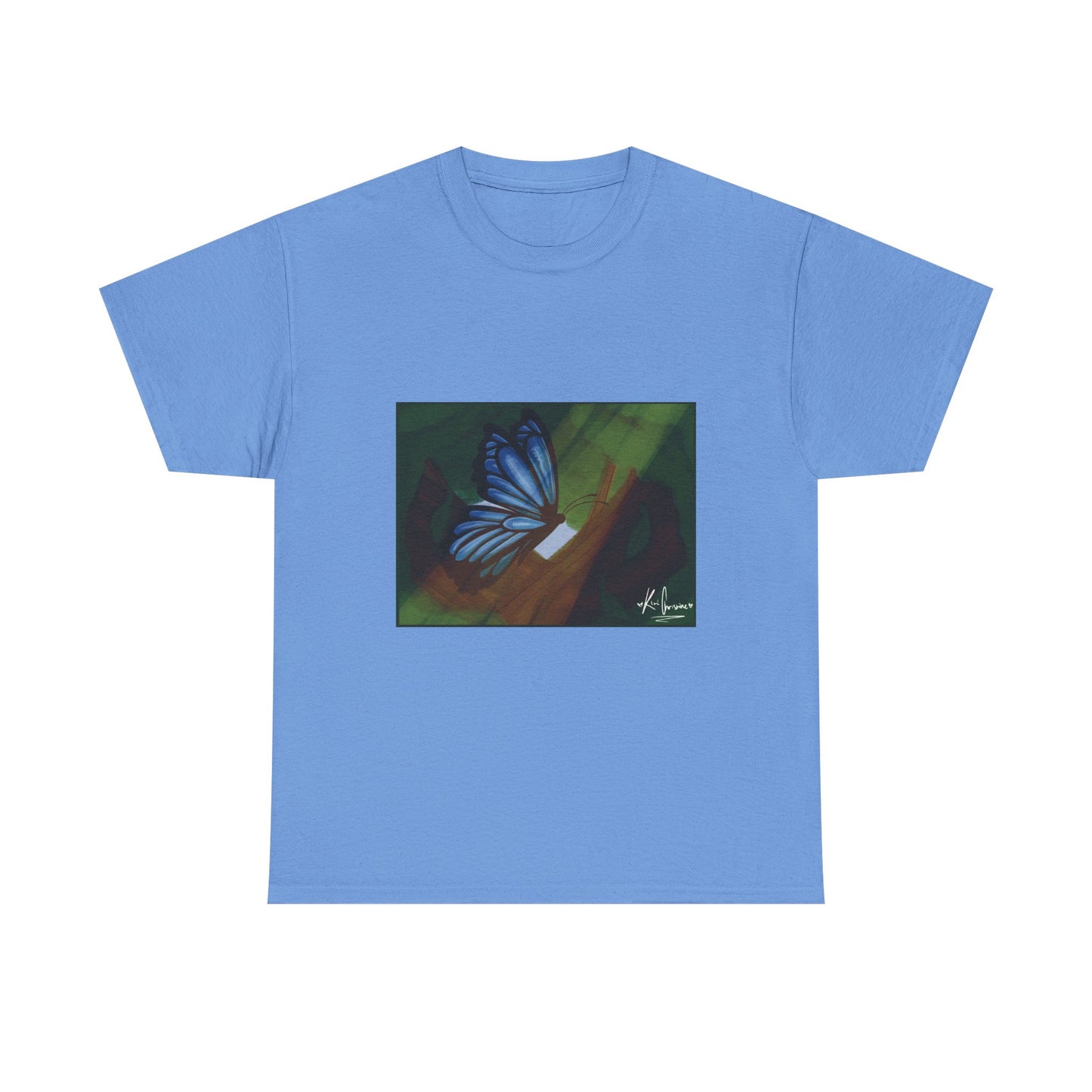 Unisex Heavy Cotton Tee (Blue Butterfly)