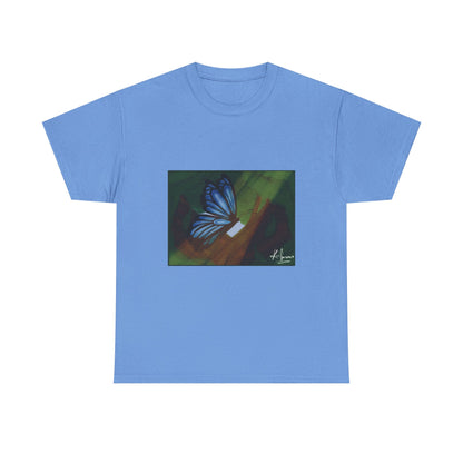 Unisex Heavy Cotton Tee (Blue Butterfly)