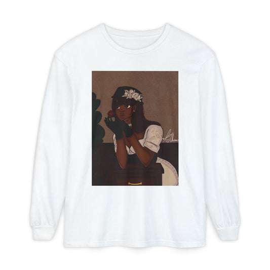 Unisex Garment-dyed Long Sleeve T-Shirt (My Humble Abode)
