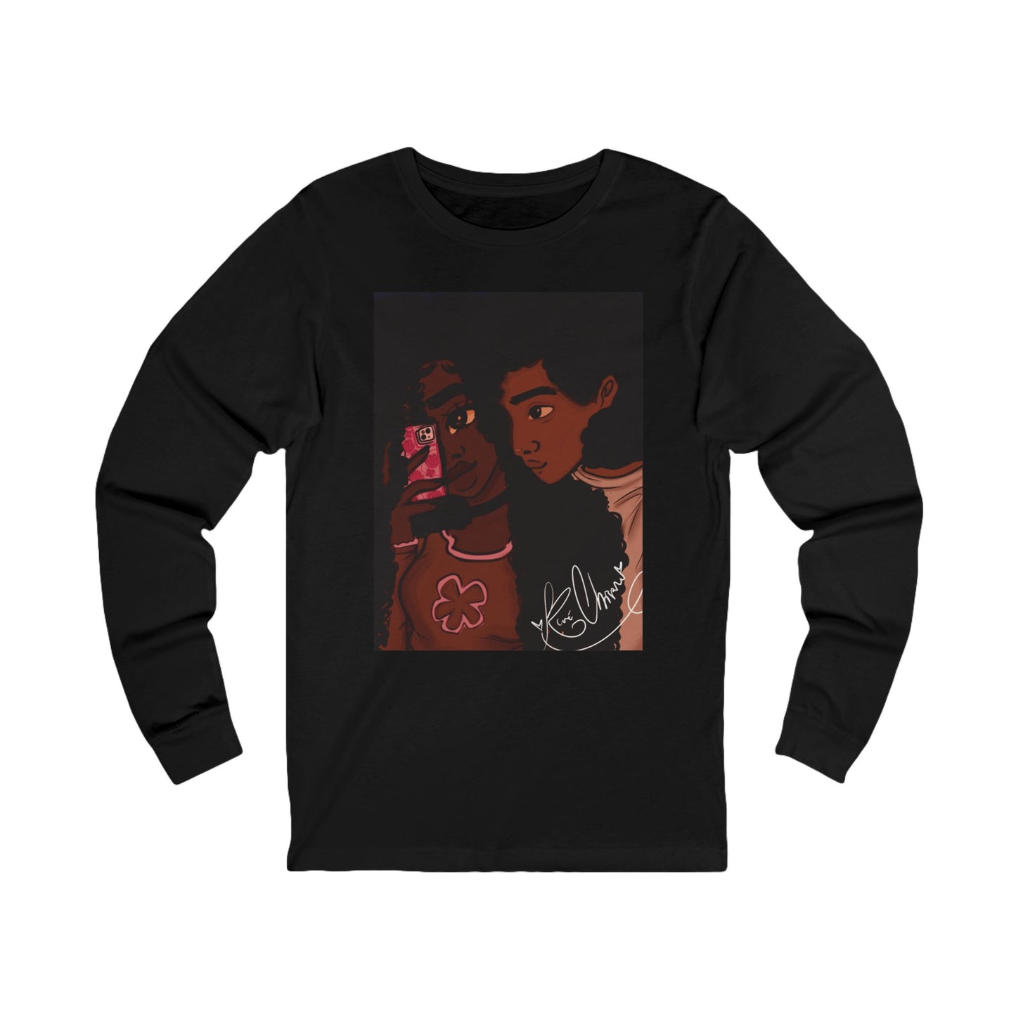 Unisex Jersey Long Sleeve Tee (Black Love)