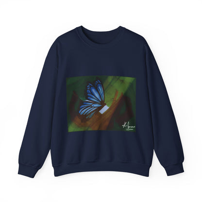 Unisex Heavy Blend™ Crewneck Sweatshirt (Blue Butterfly)