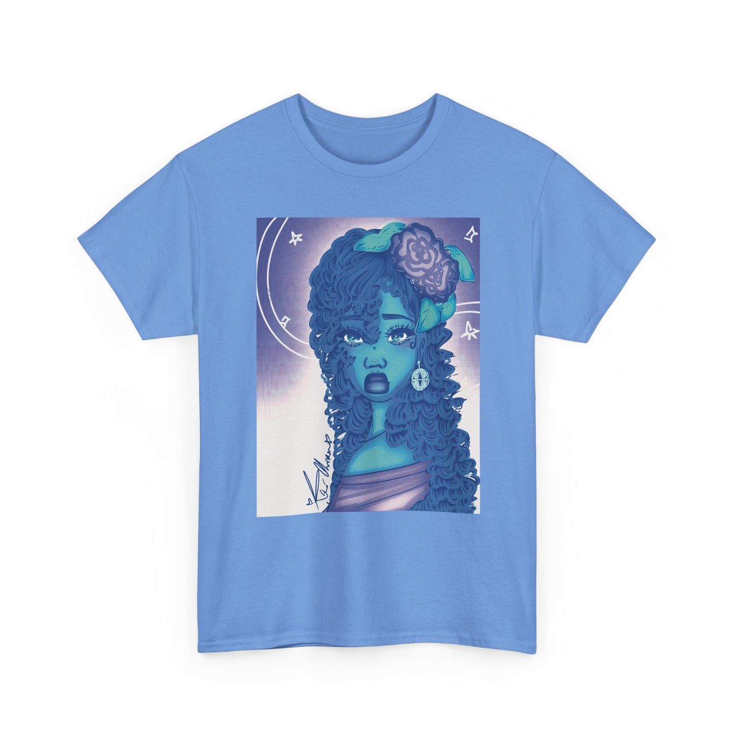 Unisex Heavy Cotton Tee (Blue Rose)
