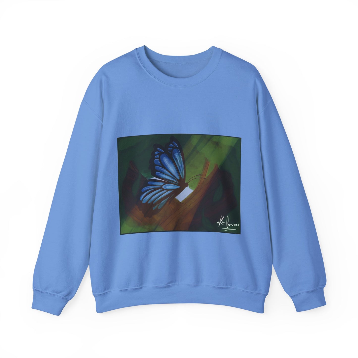 Unisex Heavy Blend™ Crewneck Sweatshirt (Blue Butterfly)