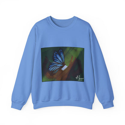 Unisex Heavy Blend™ Crewneck Sweatshirt (Blue Butterfly)