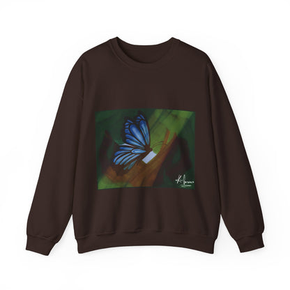 Unisex Heavy Blend™ Crewneck Sweatshirt (Blue Butterfly)