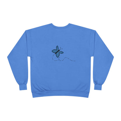 Unisex EcoSmart® Crewneck Sweatshirt (Blue Butterfly)