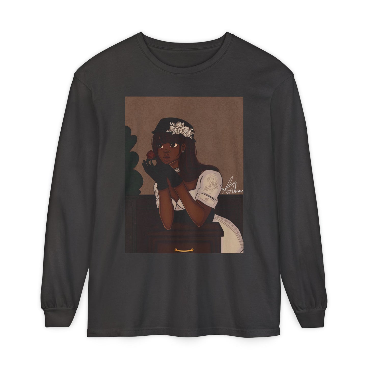 Unisex Garment-dyed Long Sleeve T-Shirt (My Humble Abode)