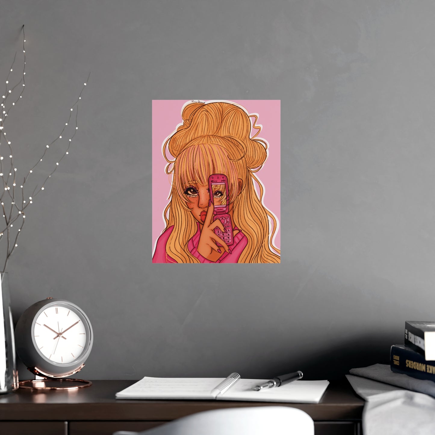 Vertical Matte Poster - Pink 90’s Girl