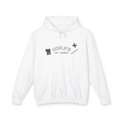 Unisex Lightweight Hooded Sweatshirt (Blue Butterfly V2)