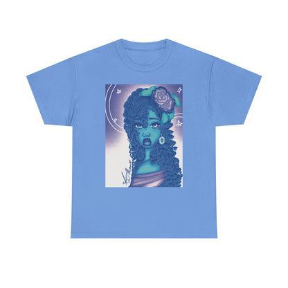 Unisex Heavy Cotton Tee (Blue Rose)