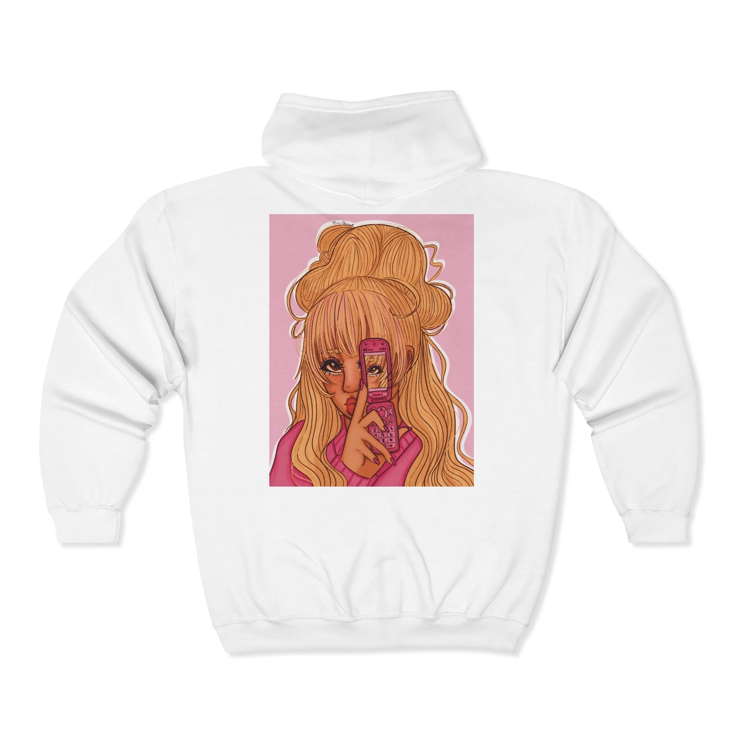 Unisex Zip Up Sweatshirt - Pink 90’s Girl