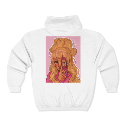 Unisex Zip Up Sweatshirt - Pink 90’s Girl