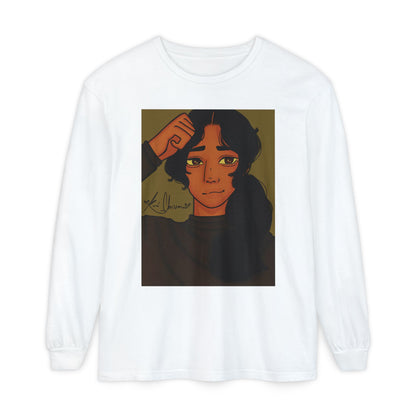 Unisex Garment-dyed Long Sleeve T-Shirt (Greene)
