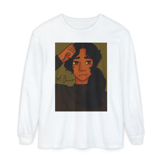Unisex Garment-dyed Long Sleeve T-Shirt (Greene)