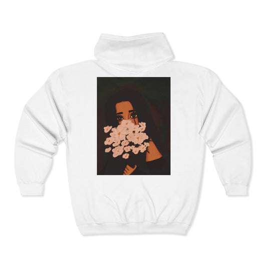 Unisex Zip Up Sweatshirt - Flowers