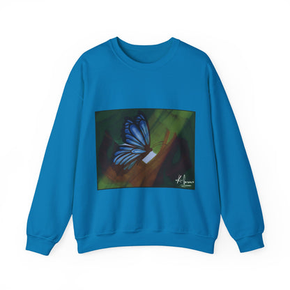 Unisex Heavy Blend™ Crewneck Sweatshirt (Blue Butterfly)