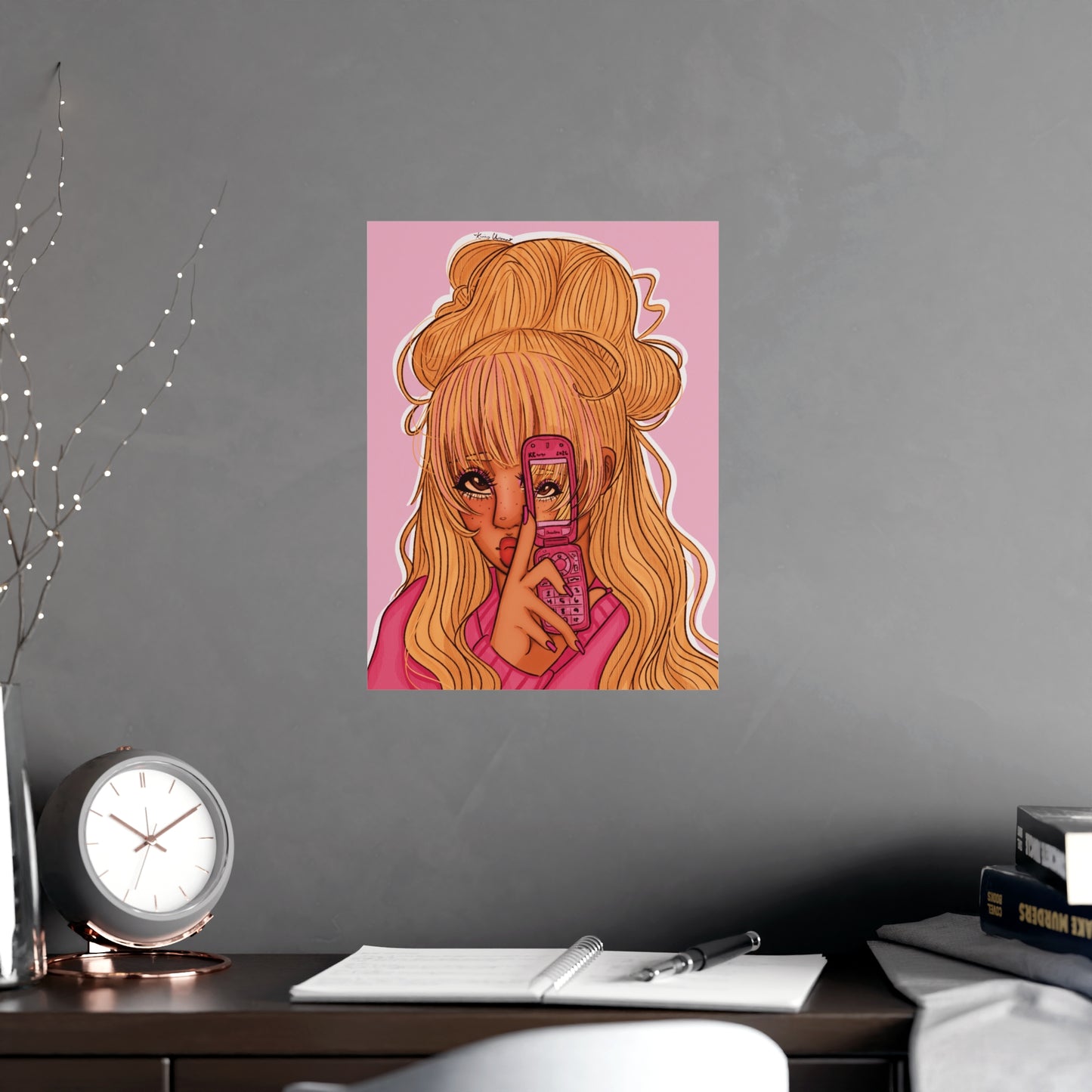Vertical Matte Poster - Pink 90’s Girl