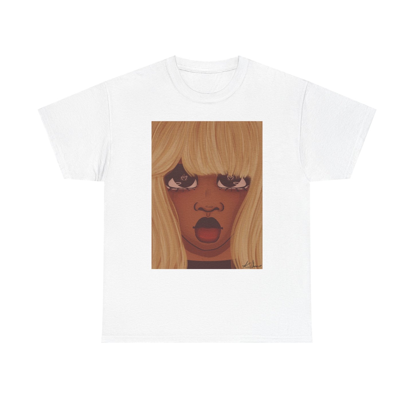 Unisex Heavy Cotton Tee (Heart Eyes)