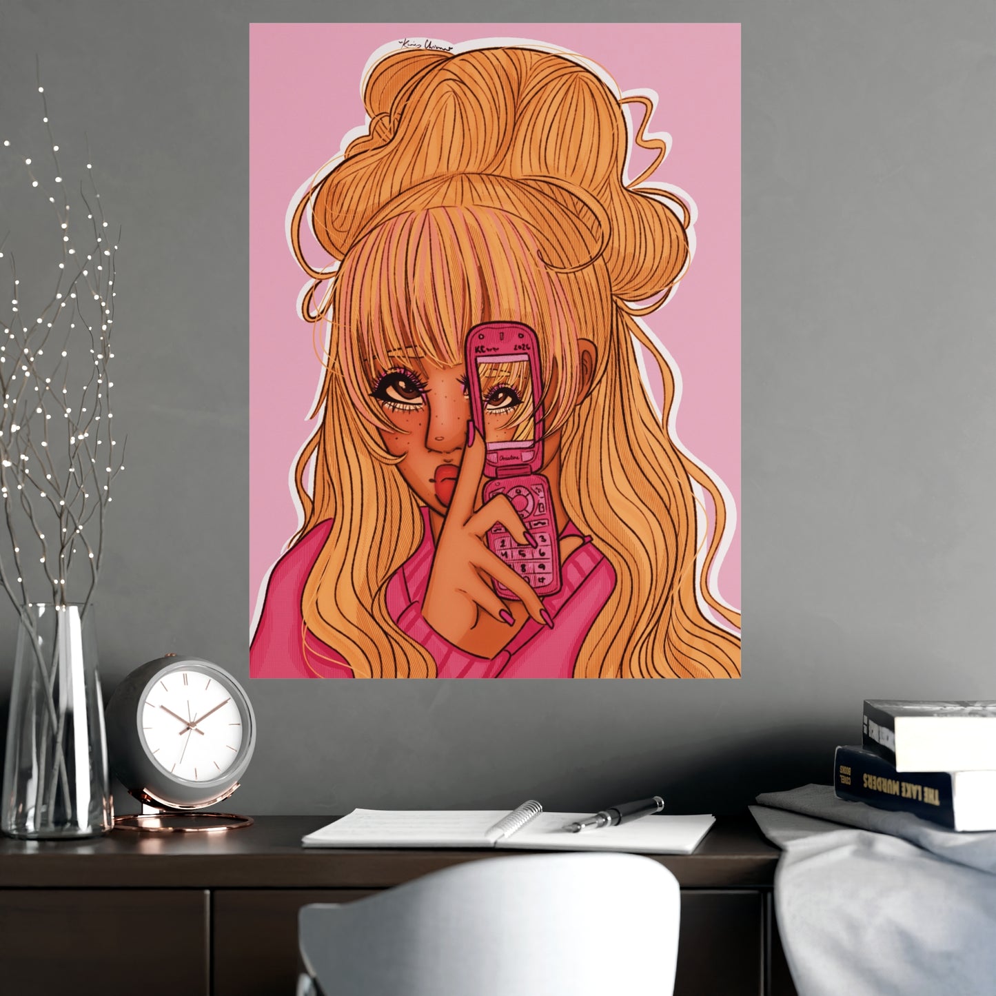 Vertical Matte Poster - Pink 90’s Girl