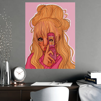 Vertical Matte Poster - Pink 90’s Girl